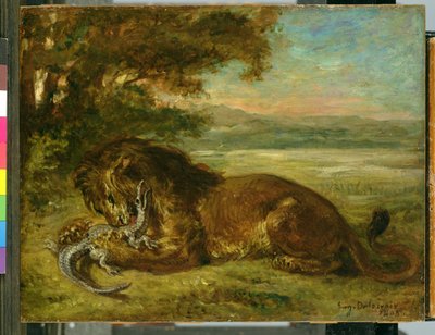 León y Caimán, 1863 de Ferdinand Victor Eugene Delacroix